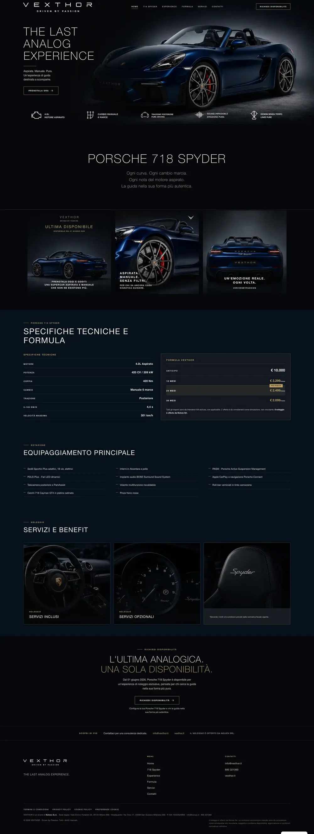 Vexthor · landing premium per luxury automotive