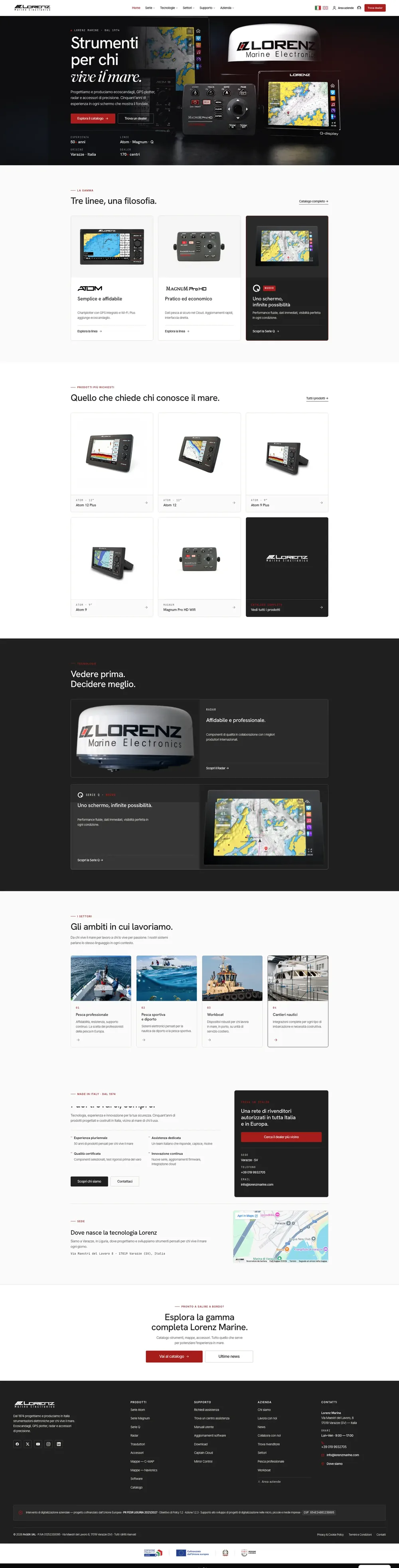 Lorenz Marine · sito di elettronica navale, catalogo strumenti di bordo